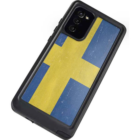 Sweden Flag Distressed Galaxy Note20 5G Waterproof Case